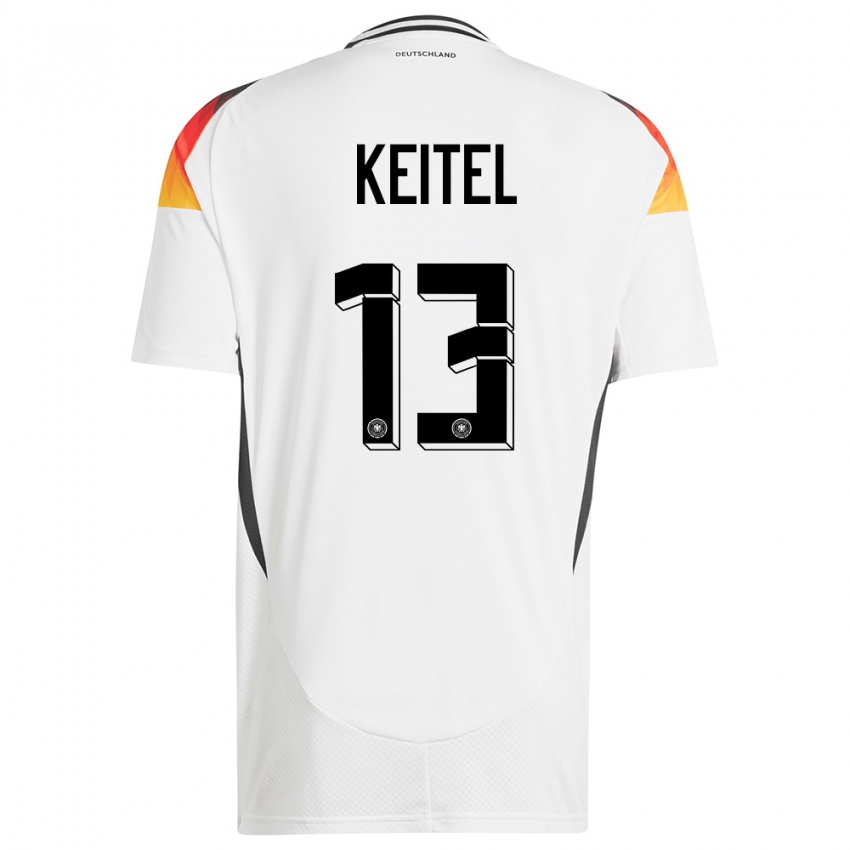Niño Camiseta Alemania Yannik Keitel #13 Blanco 1ª Equipación 24-26 La Camisa