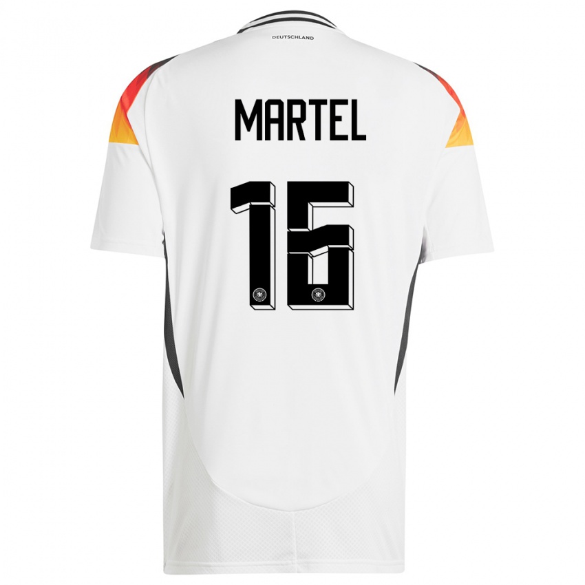 Niño Camiseta Alemania Eric Martel #16 Blanco 1ª Equipación 24-26 La Camisa