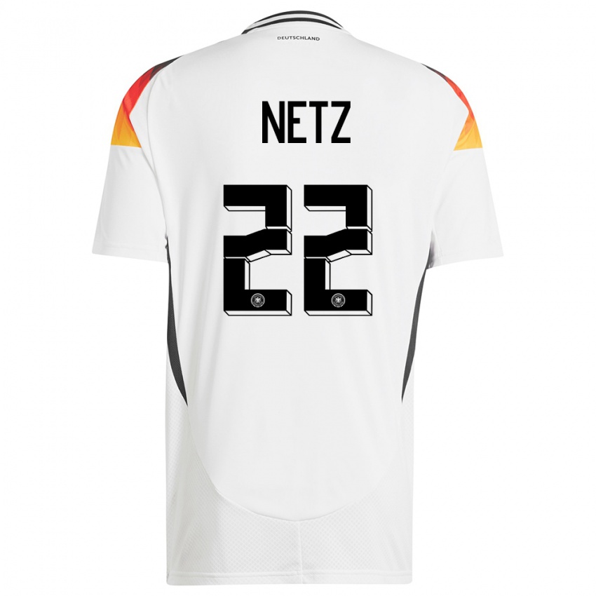 Niño Camiseta Alemania Luca Netz #22 Blanco 1ª Equipación 24-26 La Camisa