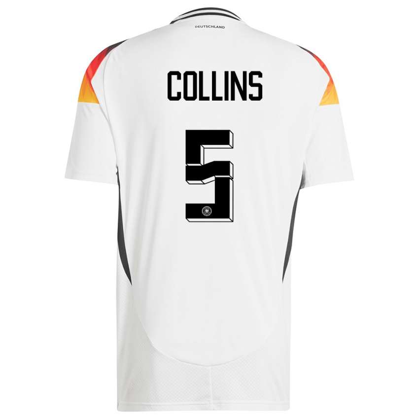 Niño Camiseta Alemania Nnamdi Collins #5 Blanco 1ª Equipación 24-26 La Camisa