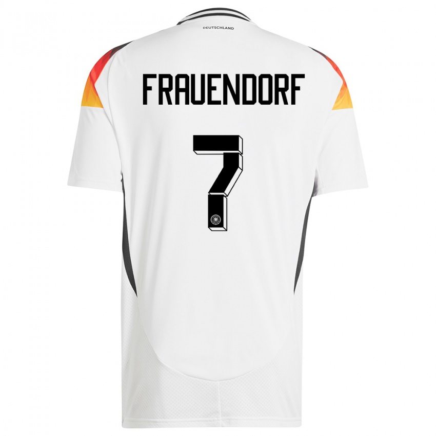 Niño Camiseta Alemania Melkamu Frauendorf #7 Blanco 1ª Equipación 24-26 La Camisa