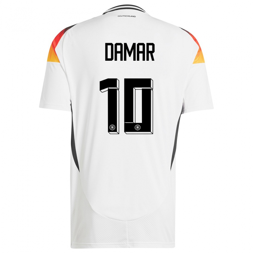 Niño Camiseta Alemania Muhammed Damar #10 Blanco 1ª Equipación 24-26 La Camisa