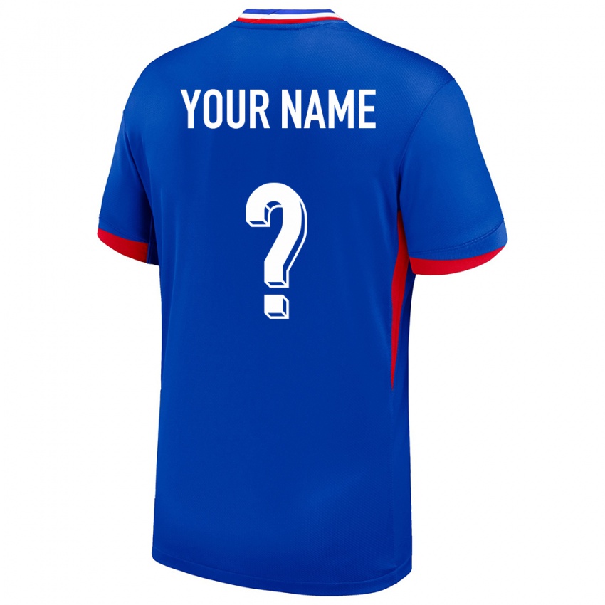 Niño Camiseta Francia Su Nombre #0 Azul 1ª Equipación 24-26 La Camisa