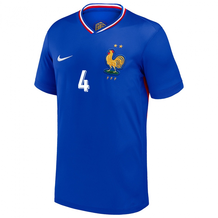 Niño Camiseta Francia Ismael Doukoure #4 Azul 1ª Equipación 24-26 La Camisa