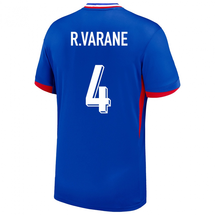 Niño Camiseta Francia Raphael Varane #4 Azul 1ª Equipación 24-26 La Camisa
