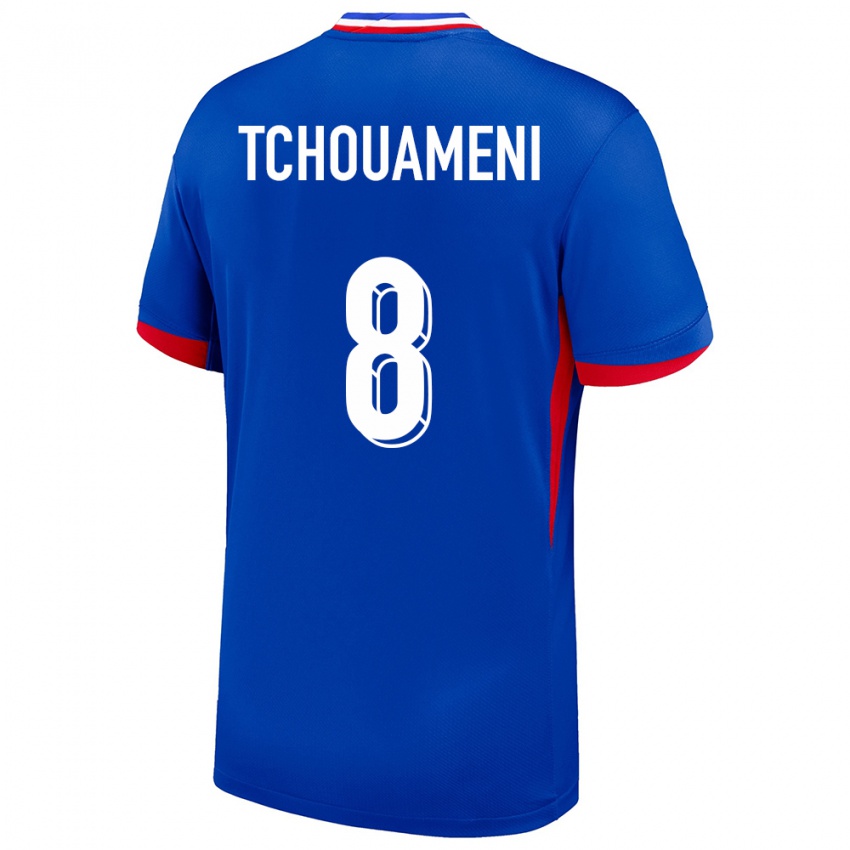 Niño Camiseta Francia Aurelien Tchouameni #8 Azul 1ª Equipación 24-26 La Camisa