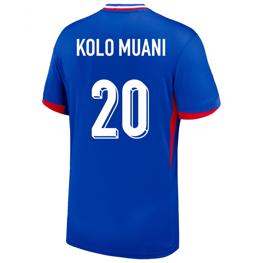 Niño Camiseta Francia Randal Kolo Muani #20 Azul 1ª Equipación 24-26 La Camisa