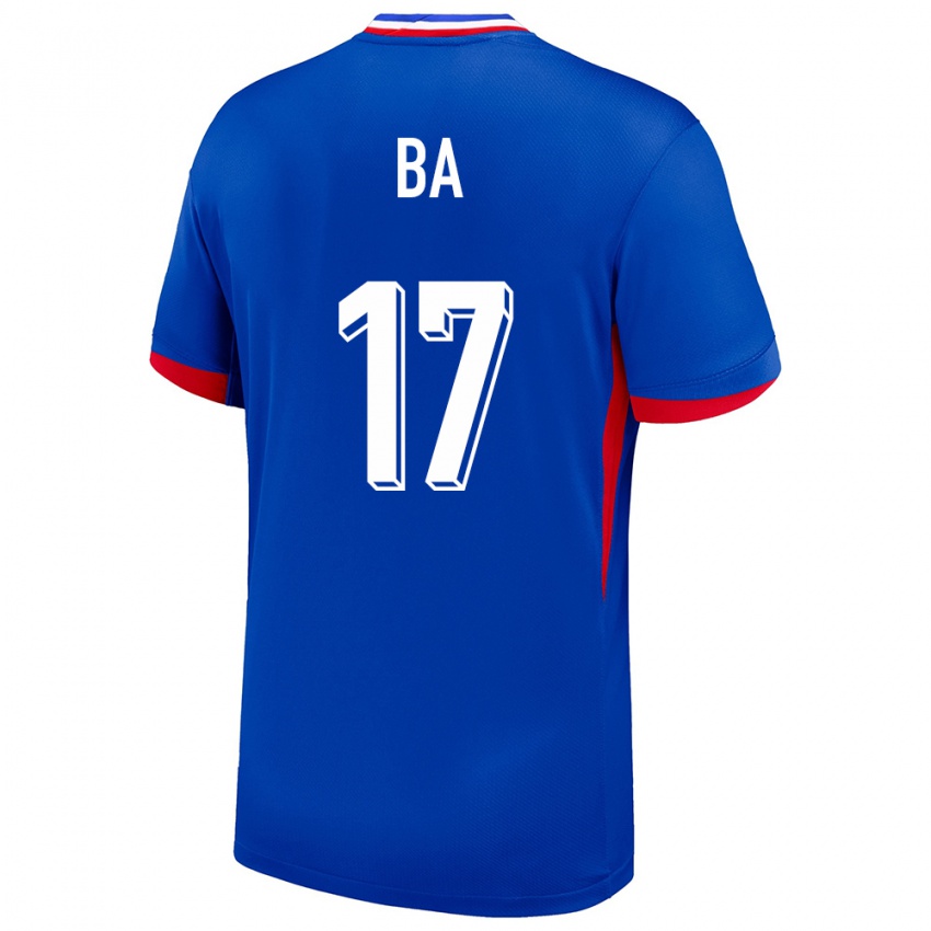 Niño Camiseta Francia Abdoullah Ba #17 Azul 1ª Equipación 24-26 La Camisa