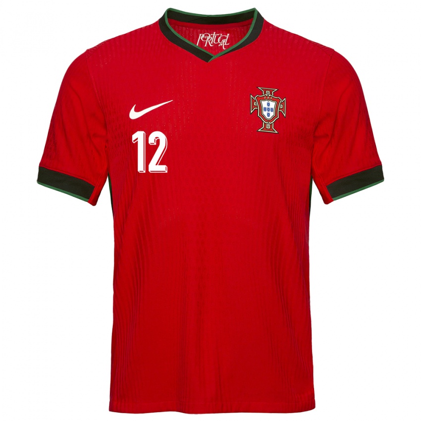 Niño Camiseta Portugal Diogo Pinto #12 Rojo 1ª Equipación 24-26 La Camisa