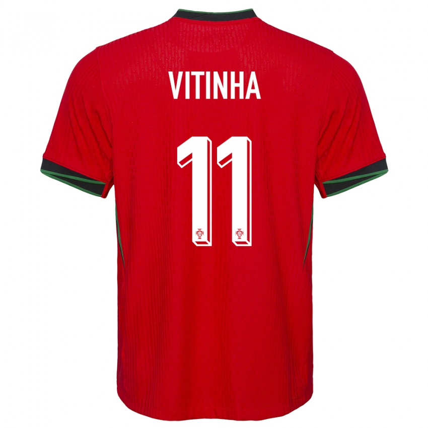 Niño Camiseta Portugal Vitinha #11 Rojo 1ª Equipación 24-26 La Camisa