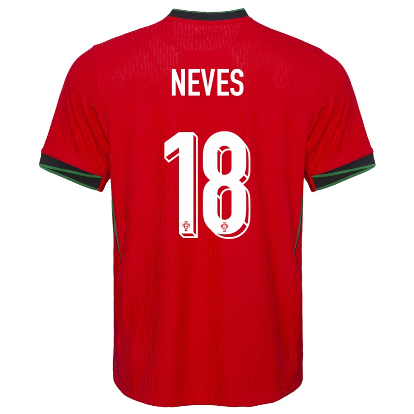 Niño Camiseta Portugal Ruben Neves #18 Rojo 1ª Equipación 24-26 La Camisa