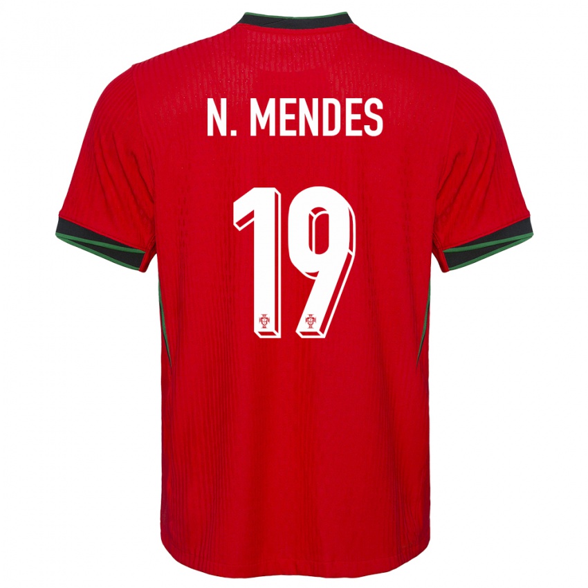 Niño Camiseta Portugal Nuno Mendes #19 Rojo 1ª Equipación 24-26 La Camisa