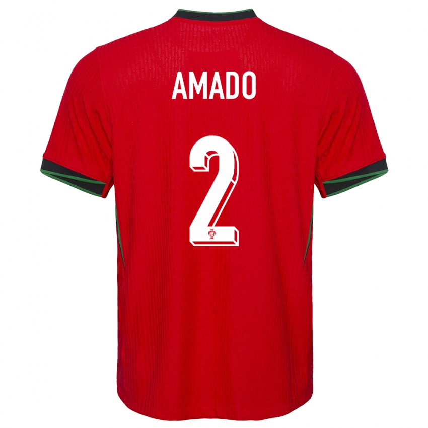Niño Camiseta Portugal Catarina Amado #2 Rojo 1ª Equipación 24-26 La Camisa