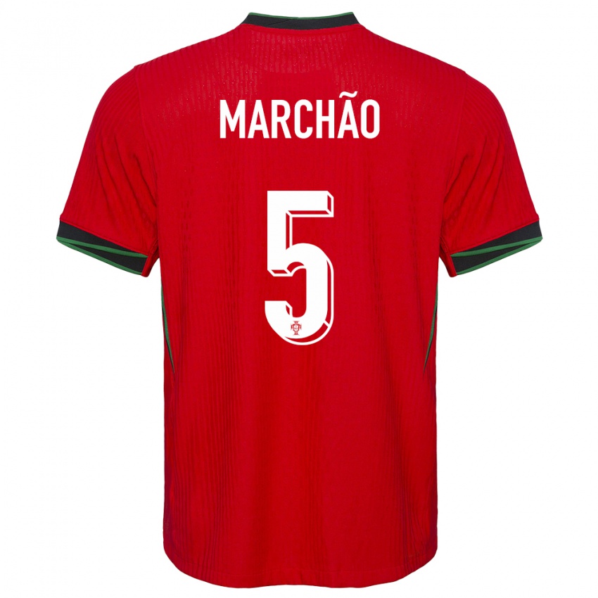 Niño Camiseta Portugal Joana Marchao #5 Rojo 1ª Equipación 24-26 La Camisa