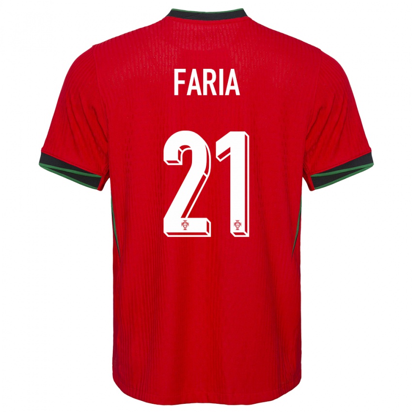 Niño Camiseta Portugal Andreia Faria #21 Rojo 1ª Equipación 24-26 La Camisa