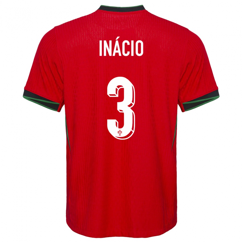 Niño Camiseta Portugal Goncalo Inacio #3 Rojo 1ª Equipación 24-26 La Camisa