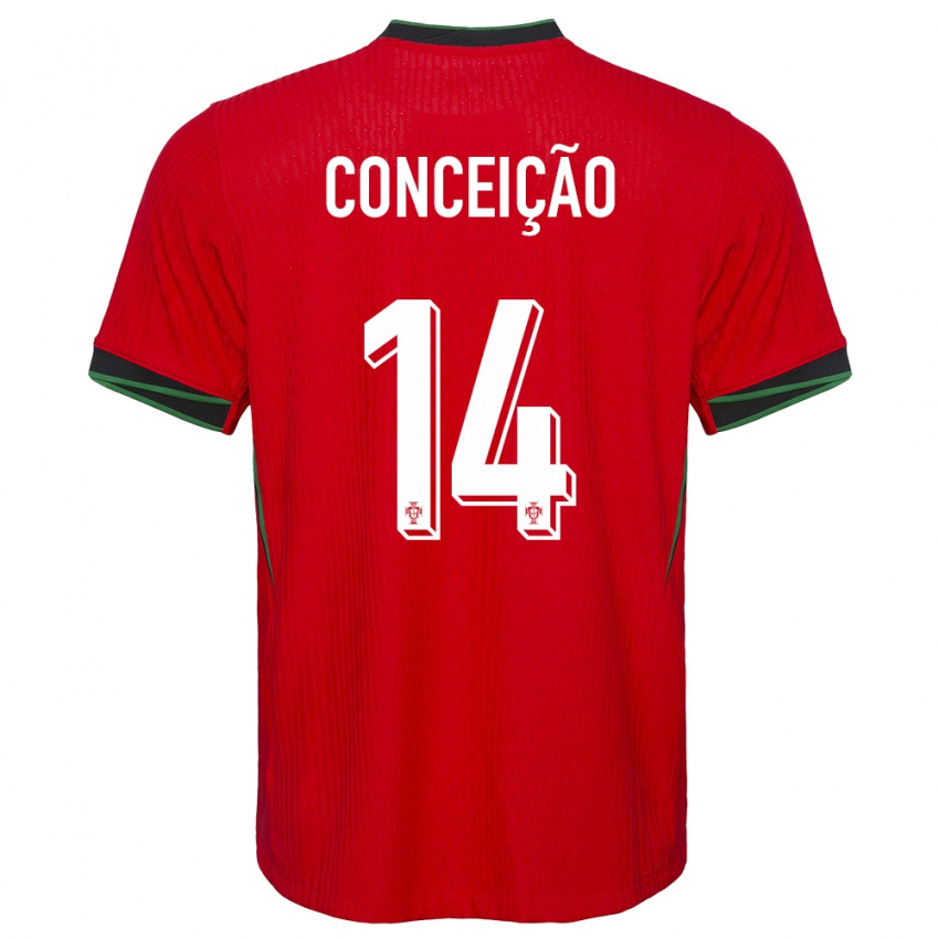 Niño Camiseta Portugal Rodrigo Conceicao #14 Rojo 1ª Equipación 24-26 La Camisa
