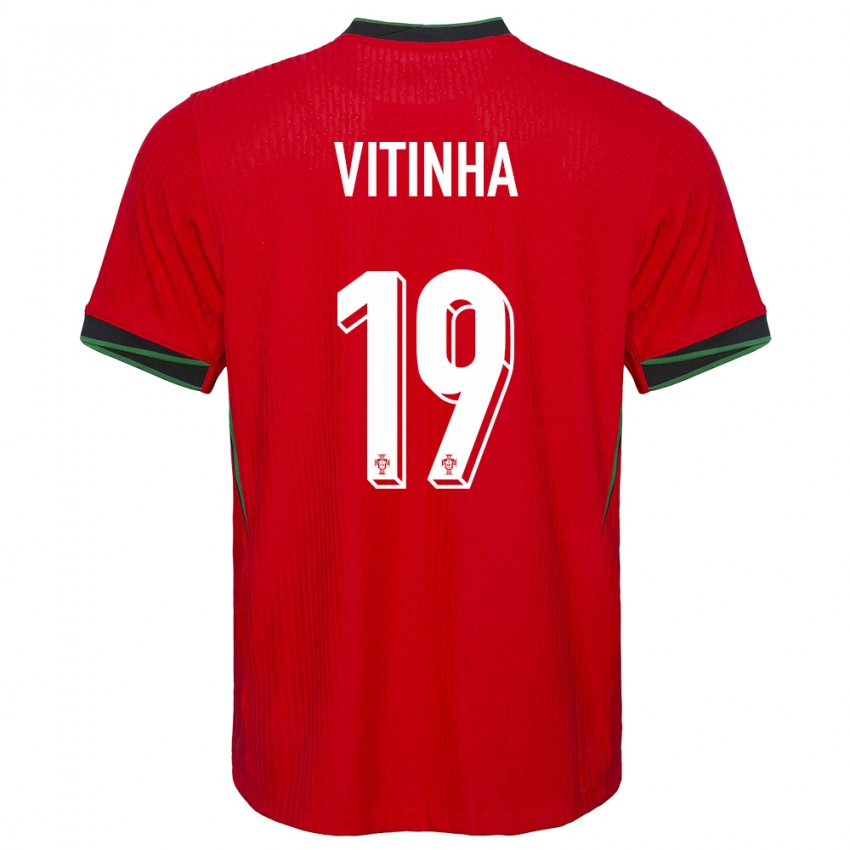 Niño Camiseta Portugal Vitinha #19 Rojo 1ª Equipación 24-26 La Camisa