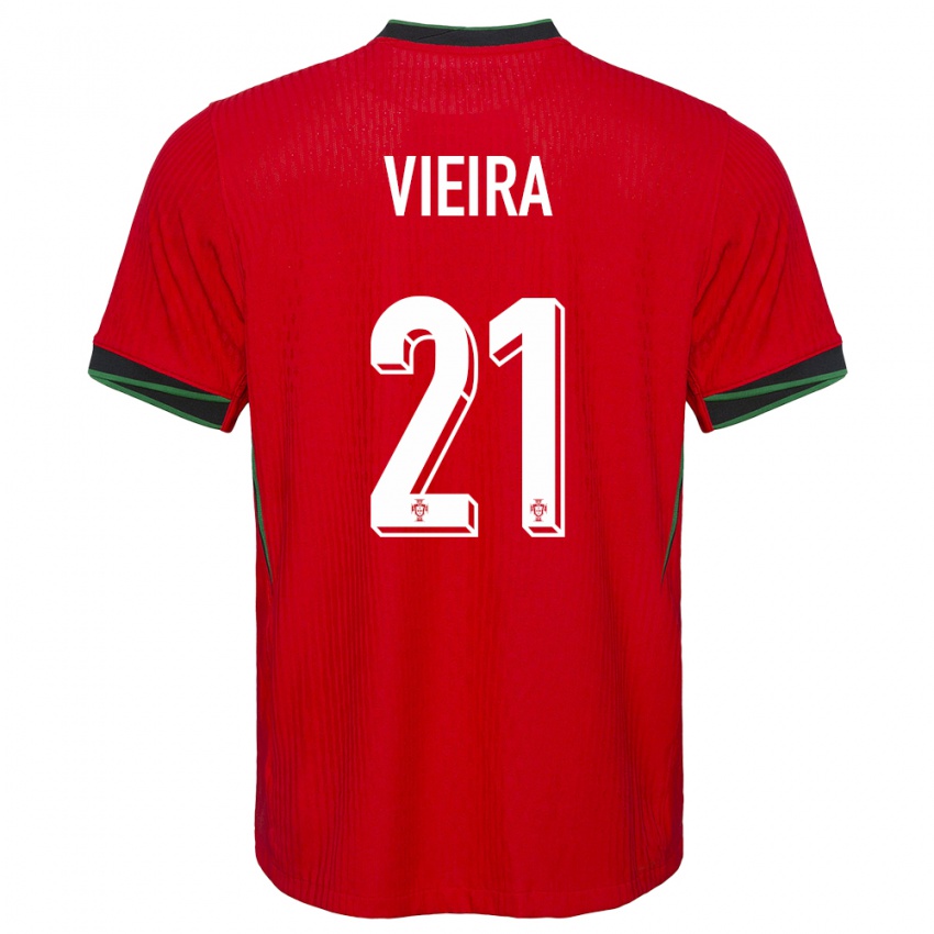 Niño Camiseta Portugal Fabio Vieira #21 Rojo 1ª Equipación 24-26 La Camisa