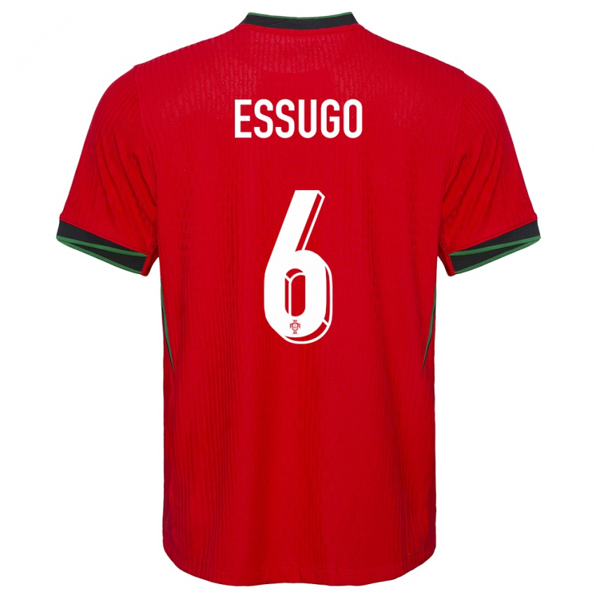 Niño Camiseta Portugal Dario Essugo #6 Rojo 1ª Equipación 24-26 La Camisa
