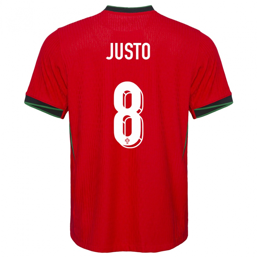 Niño Camiseta Portugal Samuel Justo #8 Rojo 1ª Equipación 24-26 La Camisa