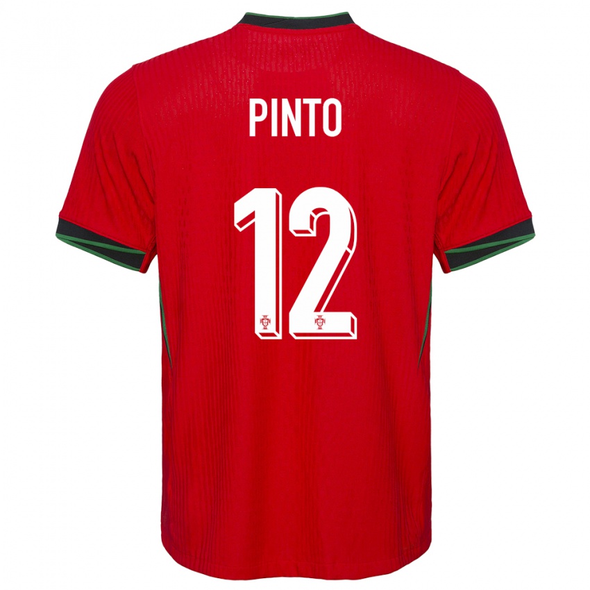 Niño Camiseta Portugal Diogo Pinto #12 Rojo 1ª Equipación 24-26 La Camisa