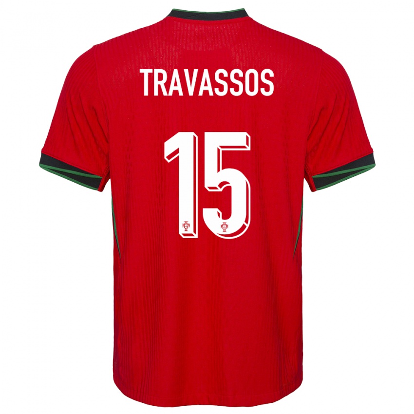 Niño Camiseta Portugal Diogo Travassos #15 Rojo 1ª Equipación 24-26 La Camisa