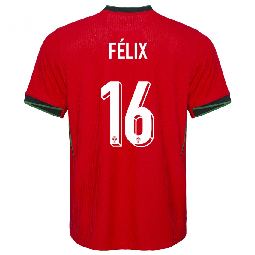 Niño Camiseta Portugal Hugo Felix #16 Rojo 1ª Equipación 24-26 La Camisa