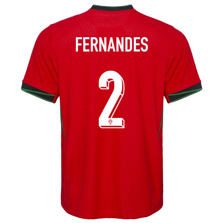 Niño Camiseta Portugal Martim Fernandes #2 Rojo 1ª Equipación 24-26 La Camisa