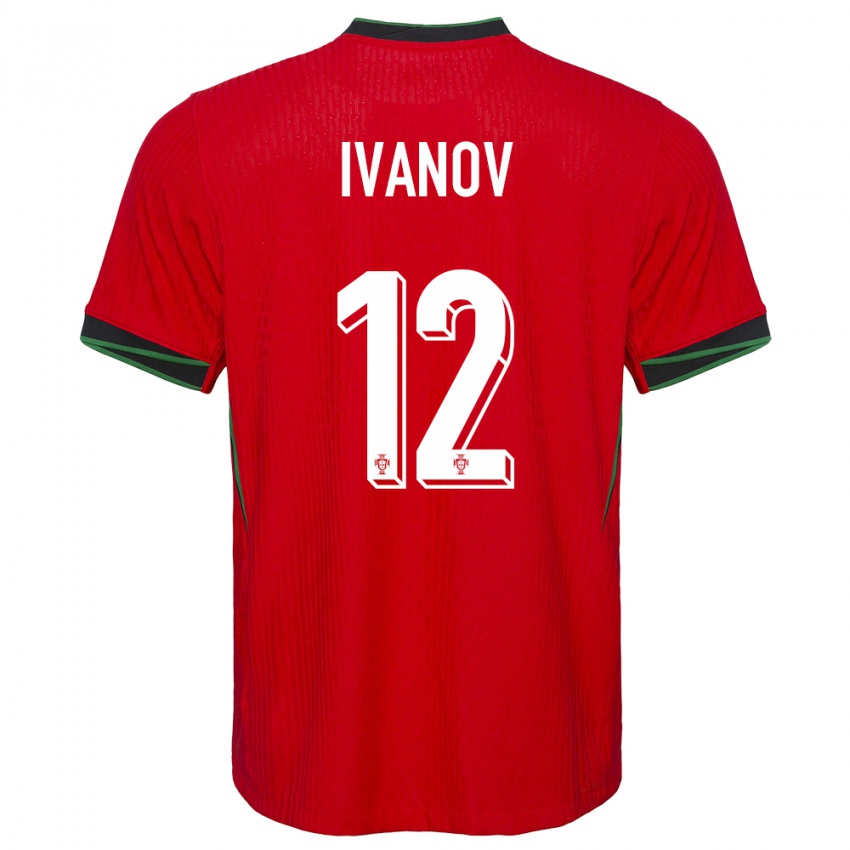 Niño Camiseta Portugal David Ivanov #12 Rojo 1ª Equipación 24-26 La Camisa