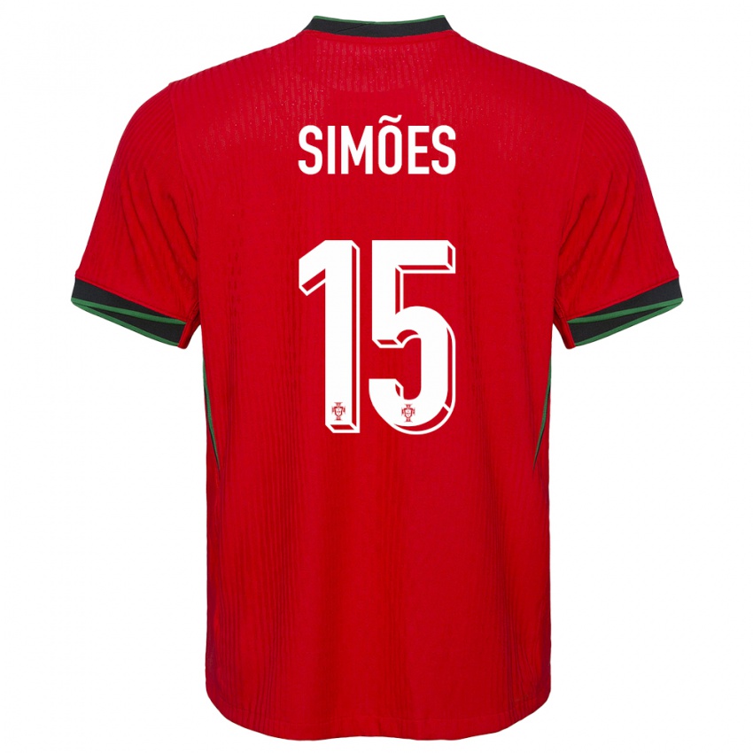 Niño Camiseta Portugal Joao Simoes #15 Rojo 1ª Equipación 24-26 La Camisa