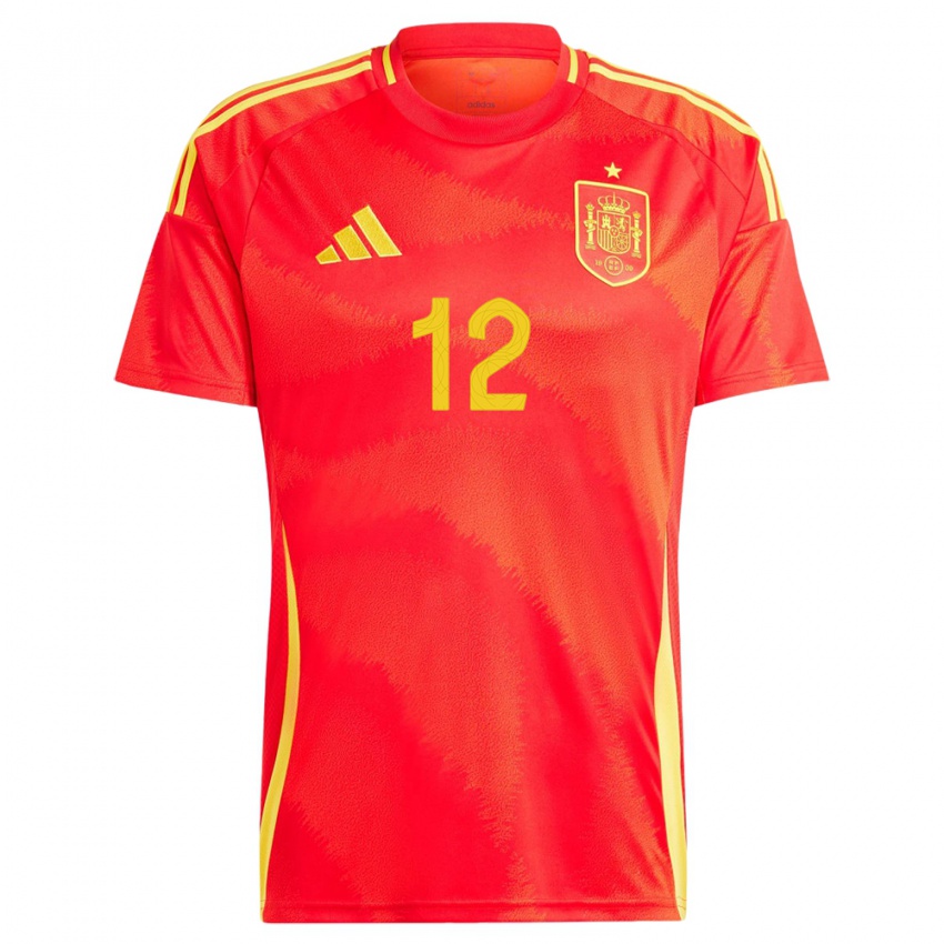 Niño Camiseta España Hugo Guillamon #12 Rojo 1ª Equipación 24-26 La Camisa
