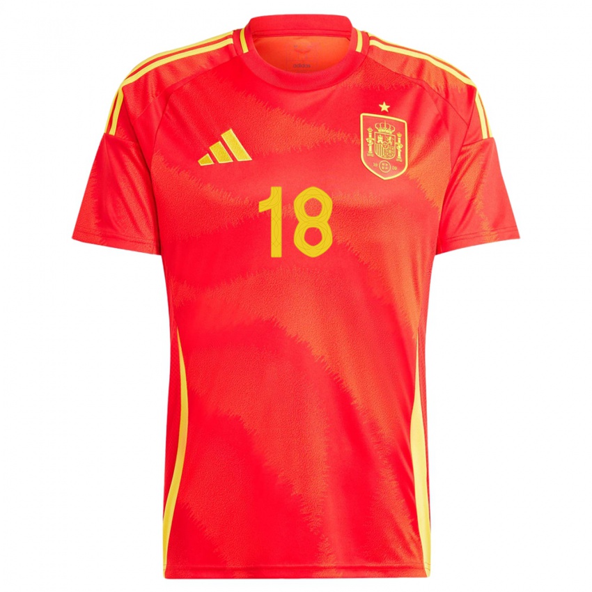 Niño Camiseta España Jordi Alba #18 Rojo 1ª Equipación 24-26 La Camisa
