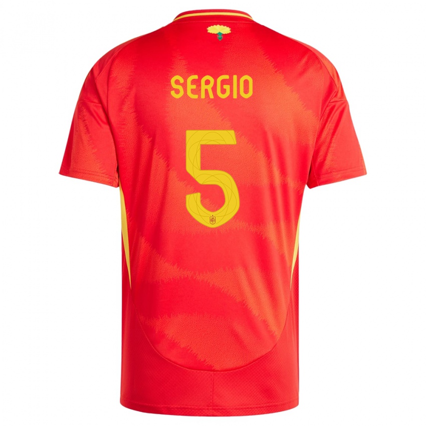 Niño Camiseta España Sergio Busquets #5 Rojo 1ª Equipación 24-26 La Camisa