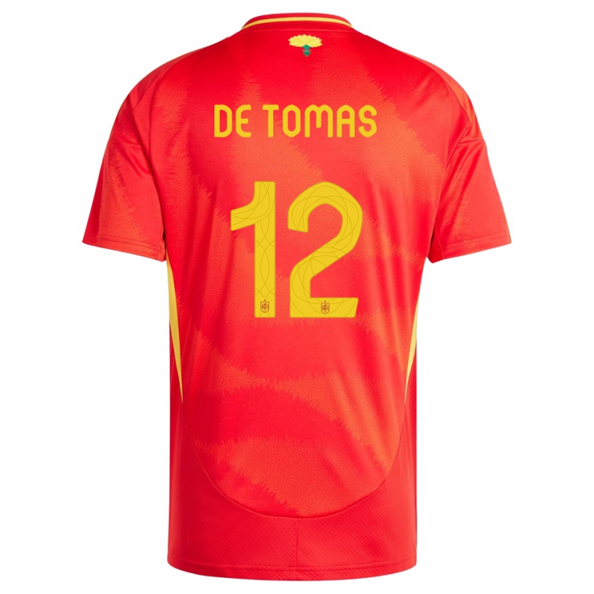 Niño Camiseta España Raul De Tomas #12 Rojo 1ª Equipación 24-26 La Camisa