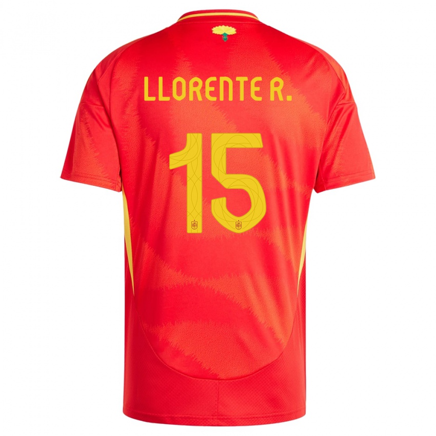 Niño Camiseta España Diego Llorente #15 Rojo 1ª Equipación 24-26 La Camisa