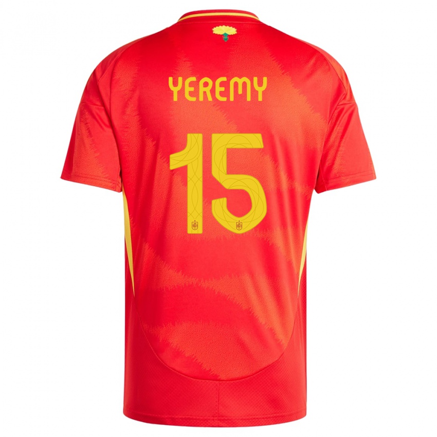 Niño Camiseta España Yeremy Pino #15 Rojo 1ª Equipación 24-26 La Camisa