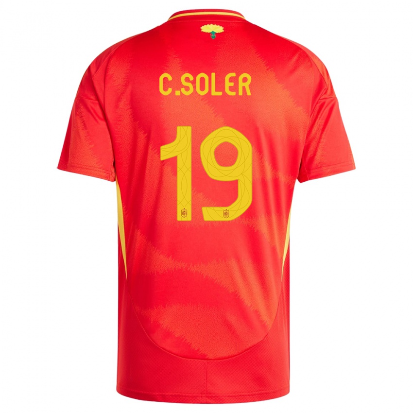 Niño Camiseta España Carlos Soler #19 Rojo 1ª Equipación 24-26 La Camisa