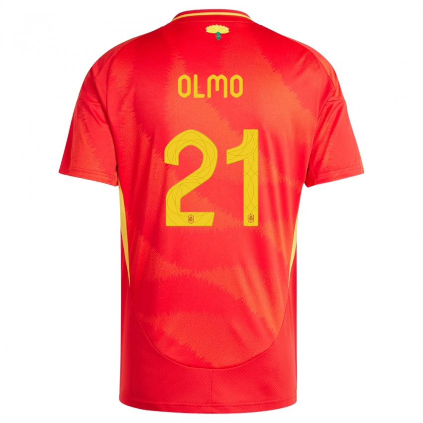 Niño Camiseta España Dani Olmo #21 Rojo 1ª Equipación 24-26 La Camisa