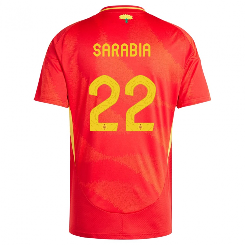 Niño Camiseta España Pablo Sarabia #22 Rojo 1ª Equipación 24-26 La Camisa