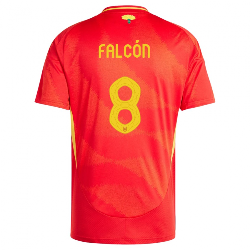 Niño Camiseta España Andrea Falcon #8 Rojo 1ª Equipación 24-26 La Camisa