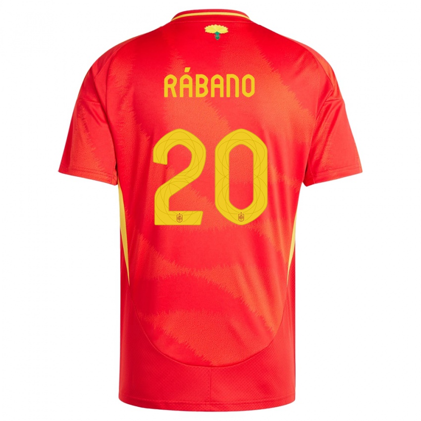 Niño Camiseta España Nuria Rabano #20 Rojo 1ª Equipación 24-26 La Camisa