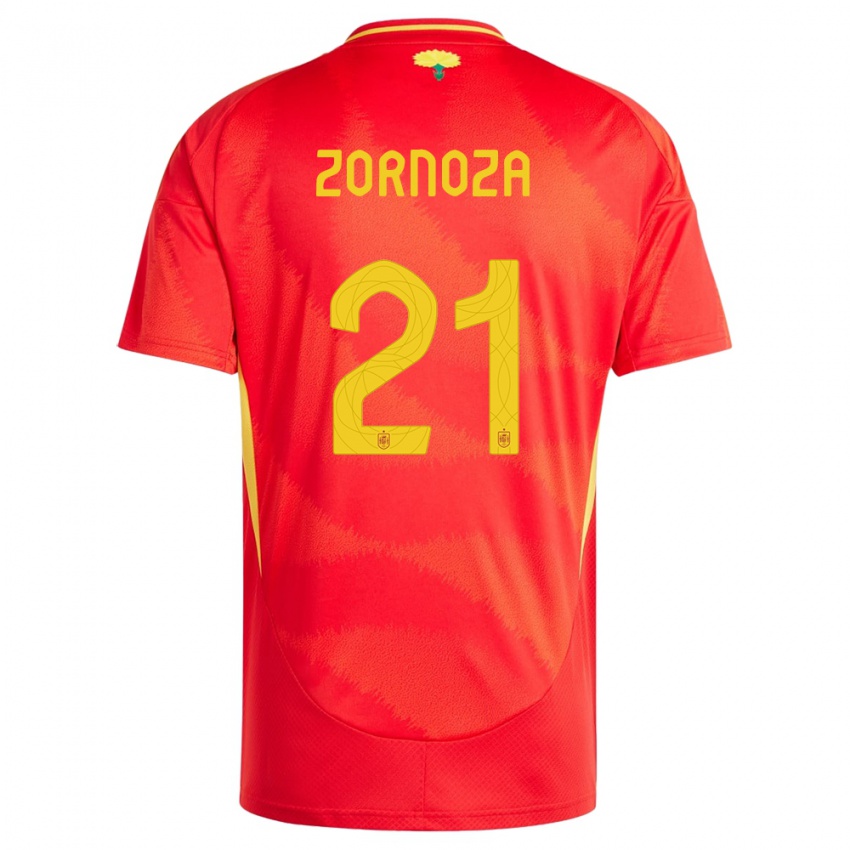 Niño Camiseta España Claudia Zornoza #21 Rojo 1ª Equipación 24-26 La Camisa