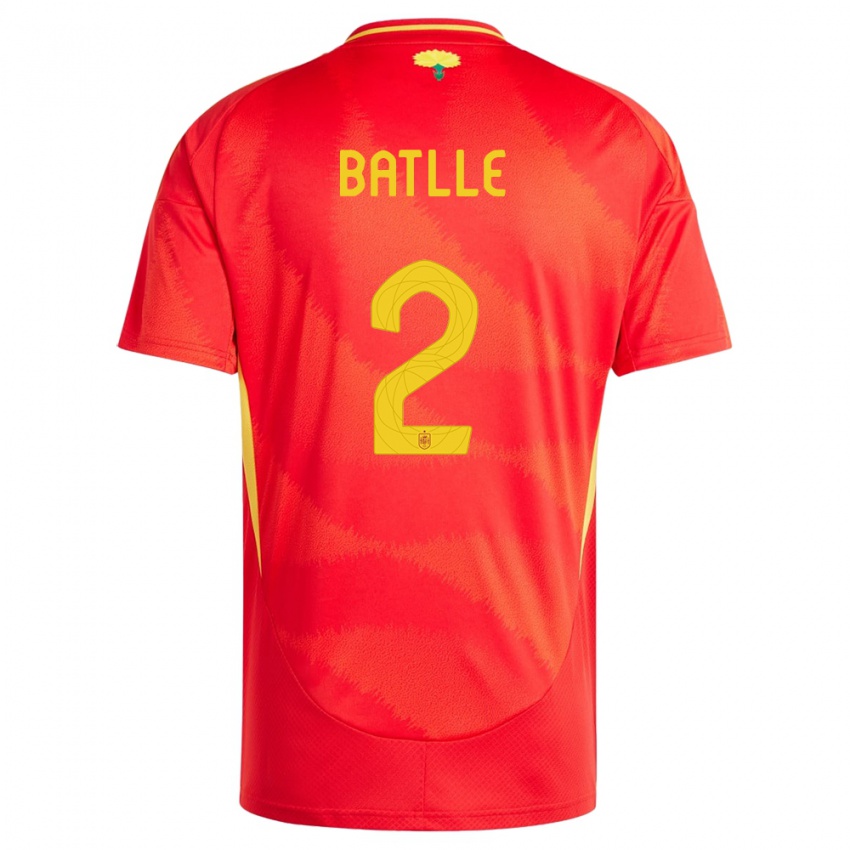 Niño Camiseta España Ona Batlle #2 Rojo 1ª Equipación 24-26 La Camisa