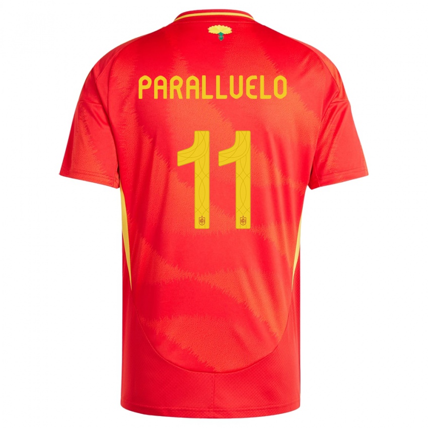 Niño Camiseta España Salma Paralluelo #11 Rojo 1ª Equipación 24-26 La Camisa