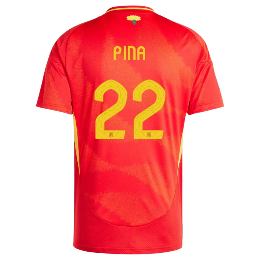 Niño Camiseta España Claudia Pina #22 Rojo 1ª Equipación 24-26 La Camisa