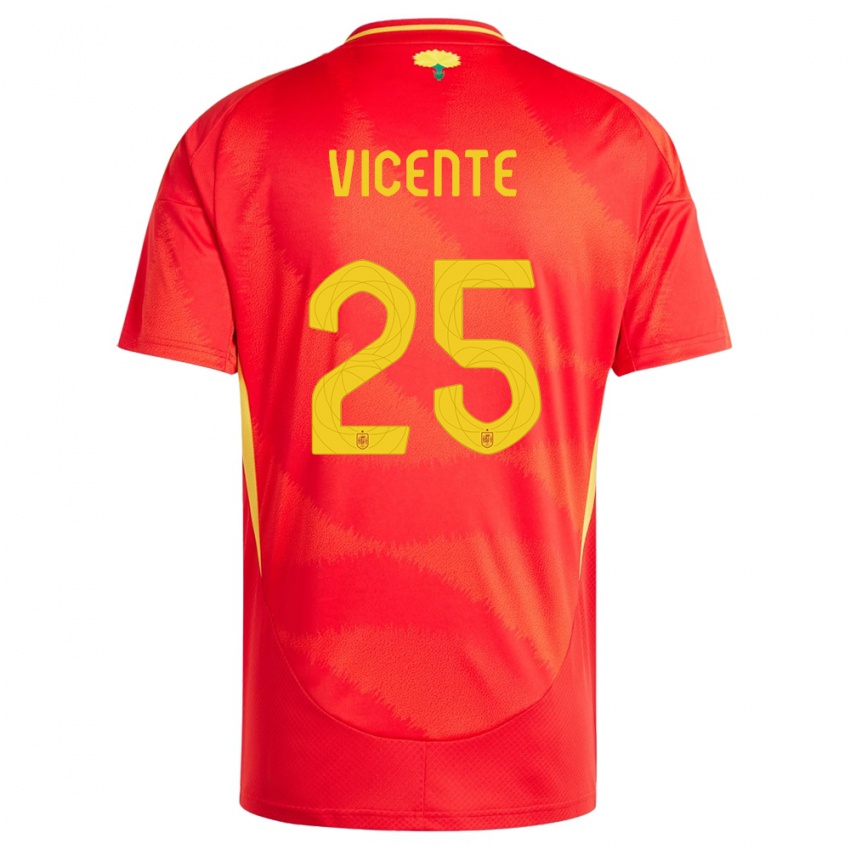 Niño Camiseta España Ainhoa Vicente #25 Rojo 1ª Equipación 24-26 La Camisa