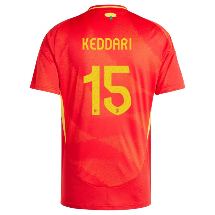 Niño Camiseta España Wassim Keddari #15 Rojo 1ª Equipación 24-26 La Camisa