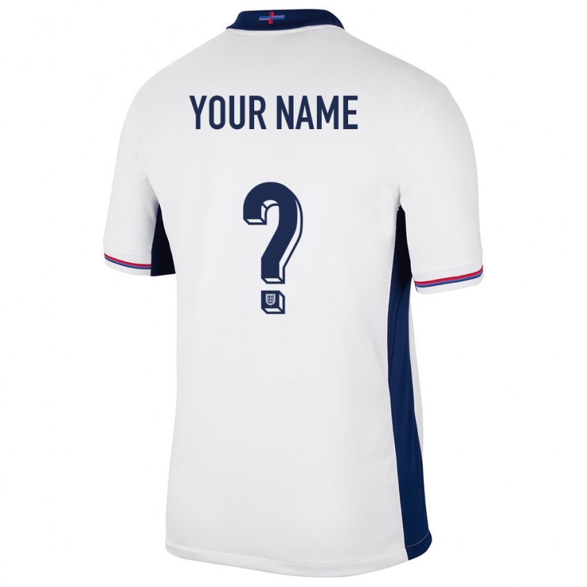 Niño Camiseta Inglaterra Su Nombre #0 Blanco 1ª Equipación 24-26 La Camisa