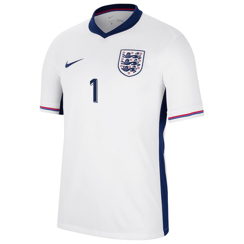 Niño Camiseta Inglaterra Dean Henderson #1 Blanco 1ª Equipación 24-26 La Camisa